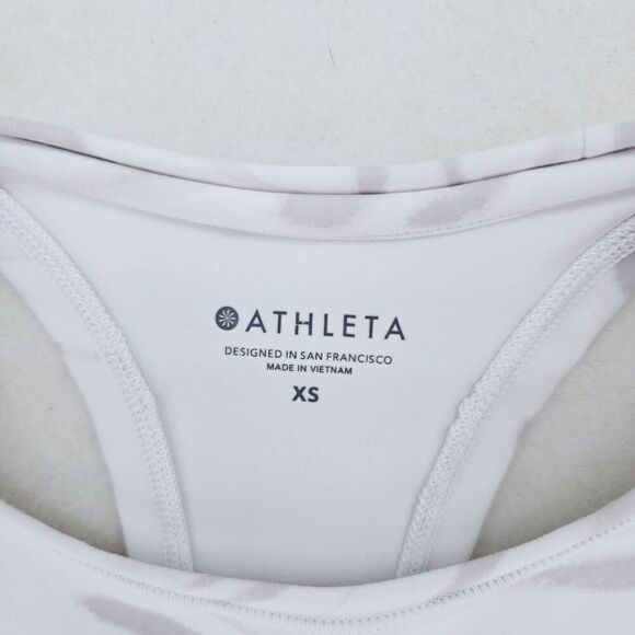 Athleta Shanti Printed Marble Crop Top Tank White XS - Picture 3 of 5